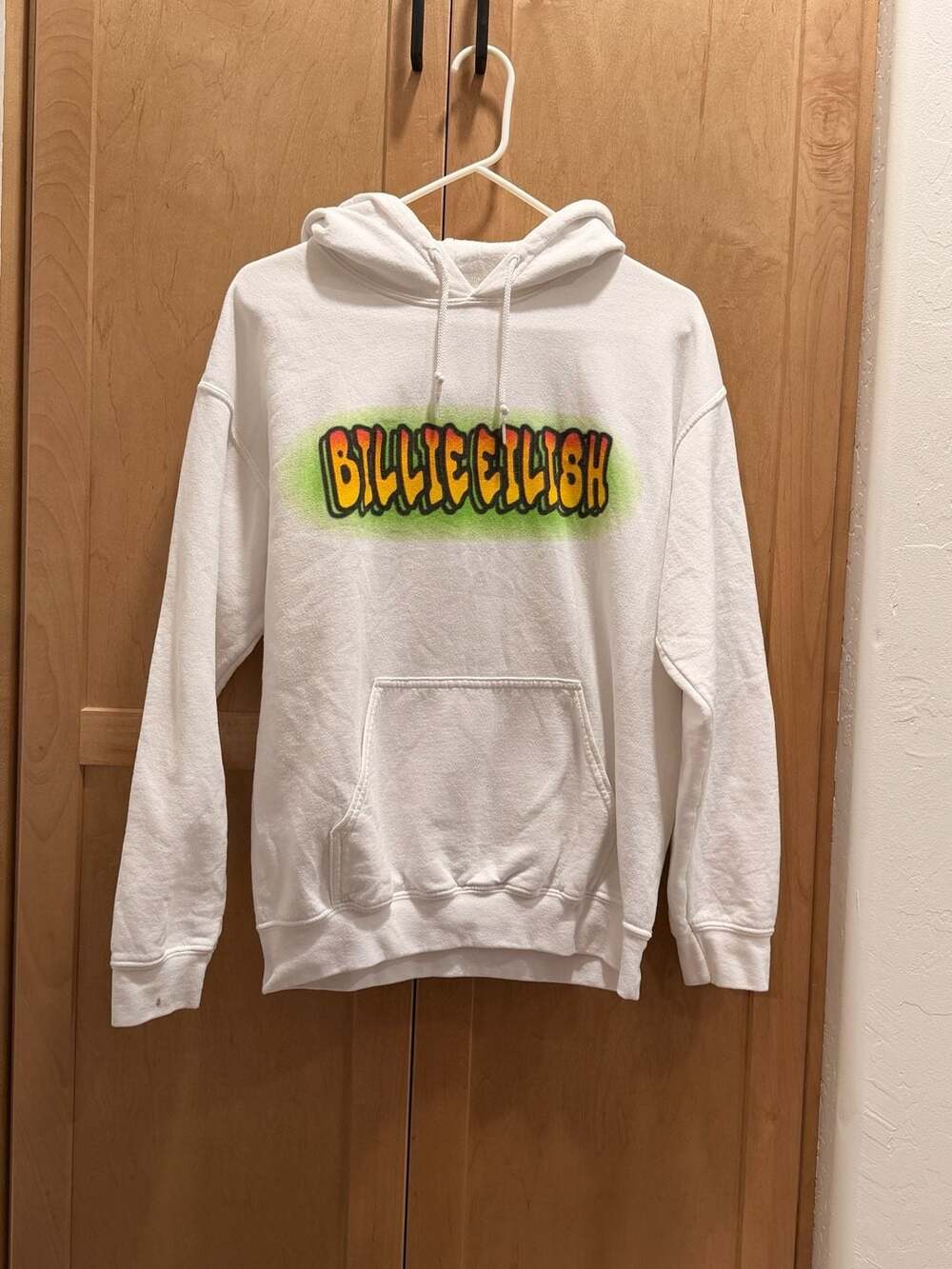 Billie Eilish Official Tour Graffiti Logo White Hoodie